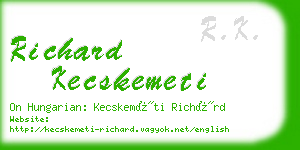 richard kecskemeti business card